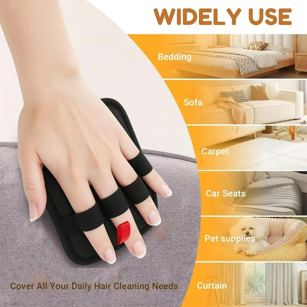 【Reusable and easy to clean】 Say goodbye to wasteful sticky sheets and lint rollers! Our pet hair removal gloves are washable