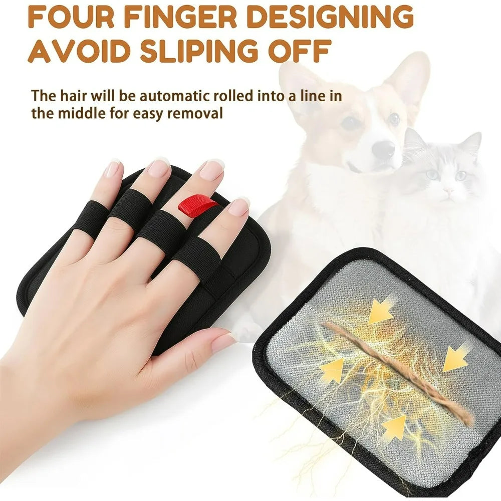【Reusable and easy to clean】 Say goodbye to wasteful sticky sheets and lint rollers! Our pet hair removal gloves are washable