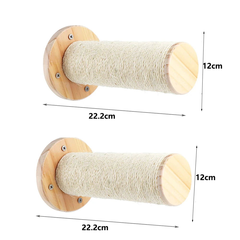 Wall mounted four step cat climbing frame, sisal scratching post and cat tree cat tower universal.