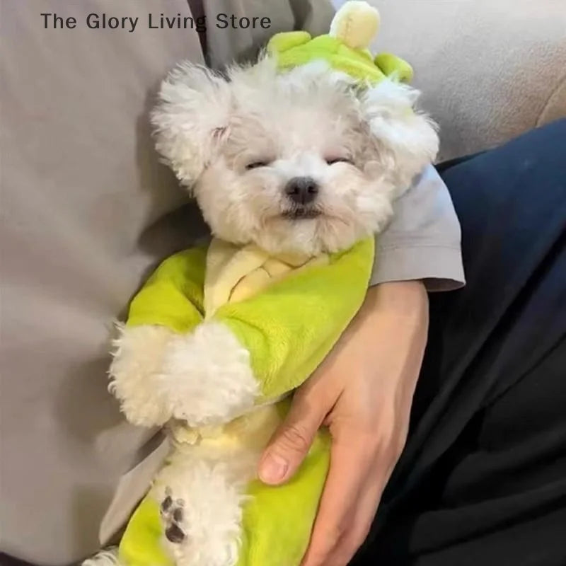 Cute Cartoon Dinosaur Flannel Warm Jumpsuits Pet Clothing Small Dogs Puppy Cats Teddy Bear Clothes Costume Coat Pet Accessories