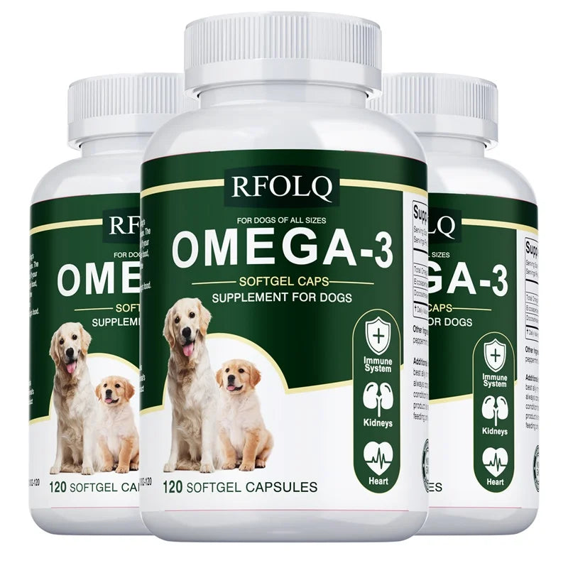 OMEGA-3 Supplement for Dogs - Reduces Hair Loss and Itching, Supports Joint, Brain and Heart Health, Skin & Hair Supplement