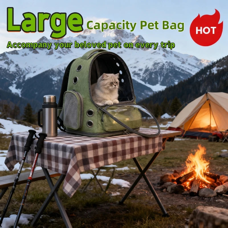 2026 Transparent Pet Carrier Backpack Breathable Cat and Small Dog Shoulder Bag Outdoor Travel Pet Supplies for Cats and Dogs