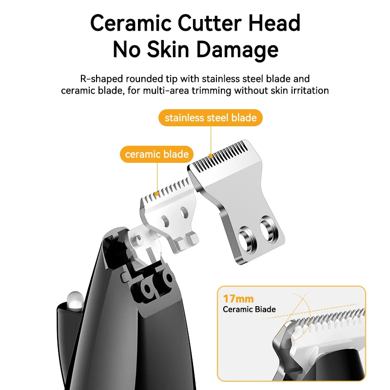 ROJECO Electric Pet Clipper For Dog Cat Claw Hair Trimmer 2 Speeds Rechargeable Pet Foot Ear Haircut Care Shaver With LED Light