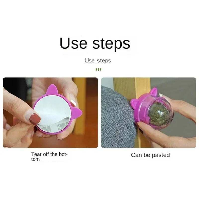 Rotating Catnip Ball Pet Teething Toy Interactive Licking Fun Rascador De Hierba Gatera Natural Para Gatos Cat Toys Cats Things