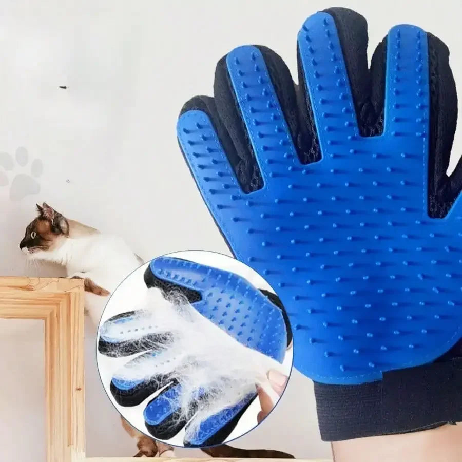 Premium Pet Grooming Gloves, 2-in-1 Deshedding & Bath Mitt for Cats & Dogs, Silicone Brush for Easy Hair Removal & Massage