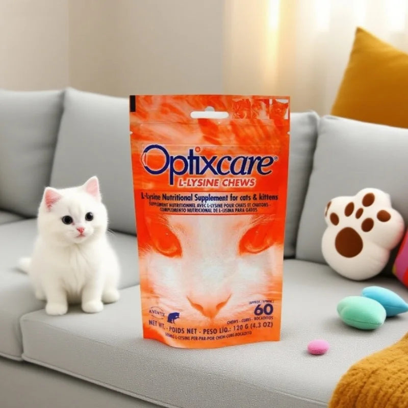 Cats And Kittens Essential For Eye Health And Immune Sys Optixcare L-Lysine Nutritional Supplement