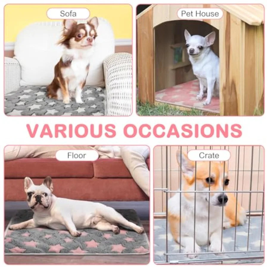 【Spot goods】4 Pack Self Heating Cat Bed Cat Self Warming Pad with Removable Cover Extra Warm Thermal Pet Pad Washable Pet Crate