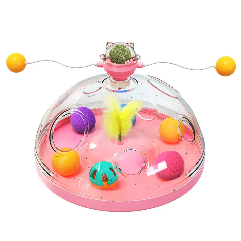 New popular Amazon puzzle food leakage toy - cat windmill teaser ball