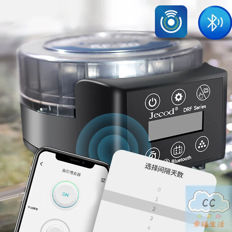 2025 HUA HUA Automatic Fish Tank Feeder Remote Control Timed Quantified Large Capacity Food Dispenser For Aquarium Pet Fish