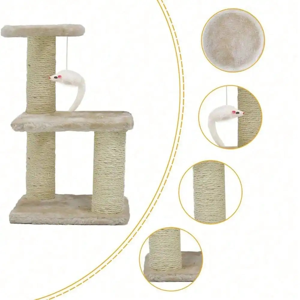 15.7" Small Cat Tree Scratching Tower Post Scratcher Furniture For Kitty Pet Toy