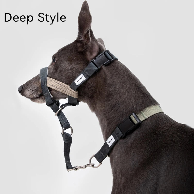 Dog Mouth Anti Barking Bark Collar Dog Adjustable Training Mesh Fabric Explosion-proof Flushing Control Traction Pet Supplies